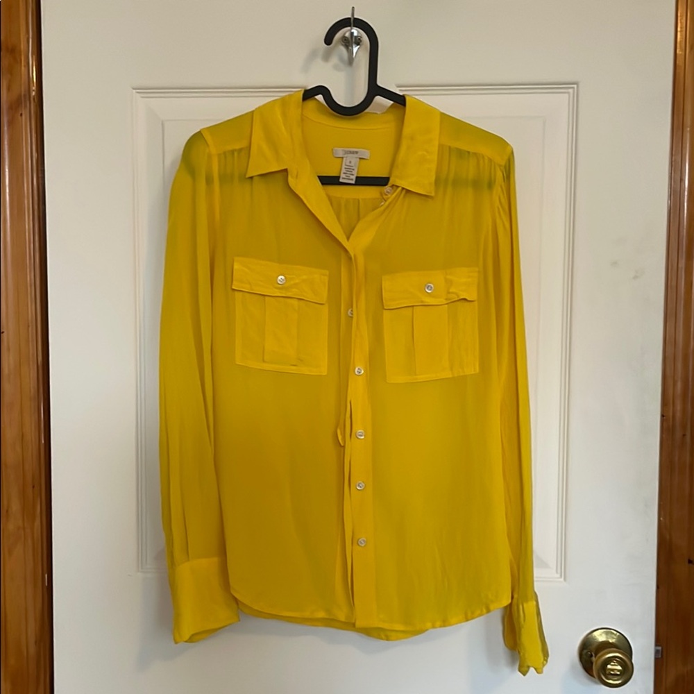 J. Crew Women's Yellow Button-Down Shirt